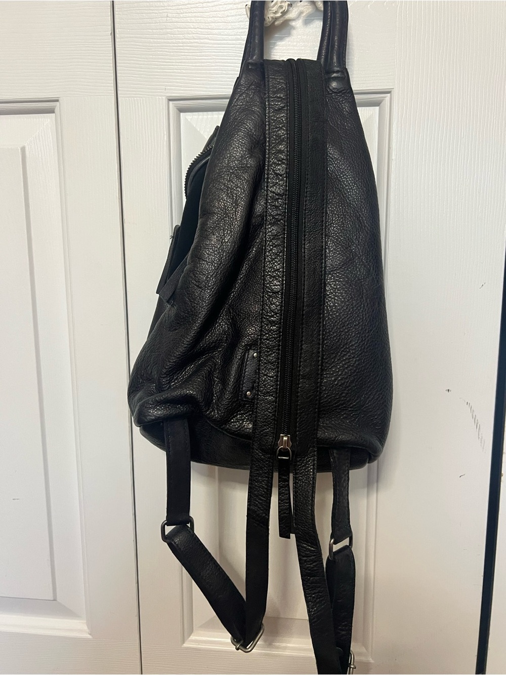Free People We The Free Soho Convertible Leather Sling Backpack - Black - Picture 3 of 16